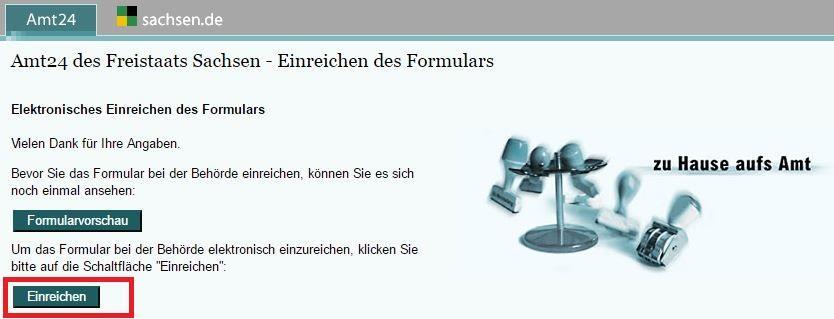 6 Absenden Schaltfläche Abschließen & Versenden betätigen -->Es folgt die