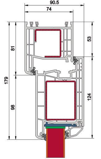 Maße 1150 x 2250 - Oberlichter + Seitenteile + Zubehör sind gegen Mehrpreis