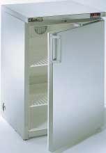 Umluft-Kühlschränke mit original Danfoss-Technik CE - Außen Edelstahl, innen weiß - Elektronische Temperaturregelung - abschließbar - Umluftkühlung; R 134a Kühlmittel - Tiefkühlung
