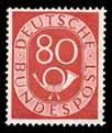 März 1952; 50 Pfennig; Michel-Nummer 134; nachgezähnt (Artikelnummer: bbrd0134**nzd) postfrisch 39, Posthorn Ausgabetag 16.