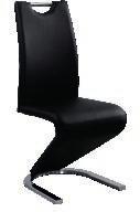 185047/2 Stuhl, Lederlook, schwarz, verchromtes Gestell, BxHxT:
