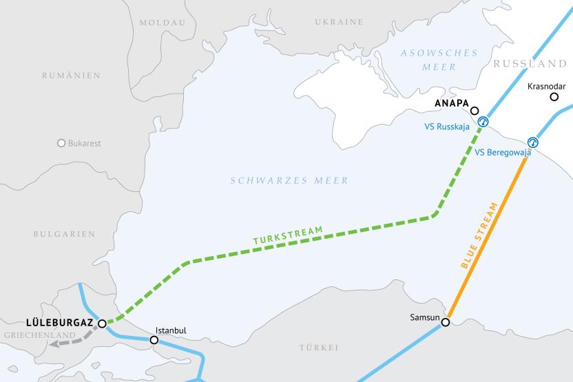 Oktober 216 wurde ein Abkommen zwischen der Regierung der Russischen Föderation und der Regierung der Republik Türkei zum Projekt TurkStream unterzeichnet.