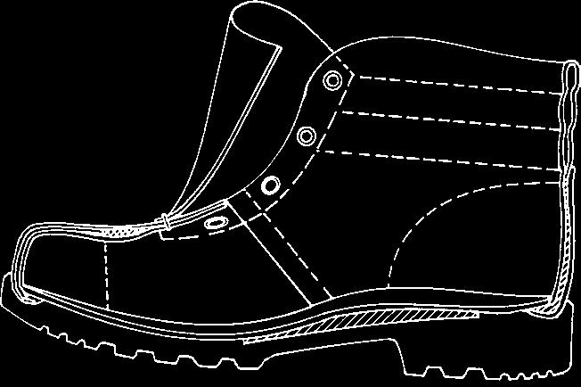 Fußschutz Sicherheitsschuh im Querschnitt Zehenschutzkappe