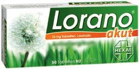17,98 1) Lorano akut 50 Tabletten statt 18,10 1) 44%