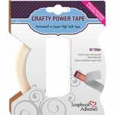 Die Crafty Power Tape hat die perfekten Maße auch für das Aufkleben von Borten und Bändern.