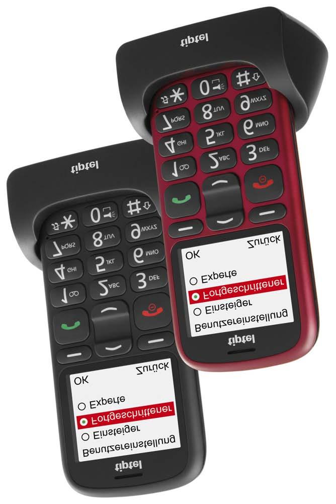NEU! tiptel Ergophone 630 tiptel Ergophone 632 Bedienerfreundliche Barren-Handys in Schwarz oder Rot NEU!