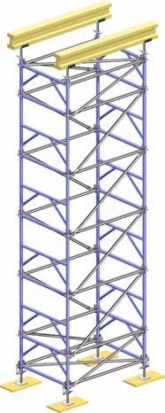 * Ermittelt im Vergleichsaufbau Allround Traggerüstturm aus Einzelbauteilen zu Allround Lehrgerüstturm liegender Aufbau.