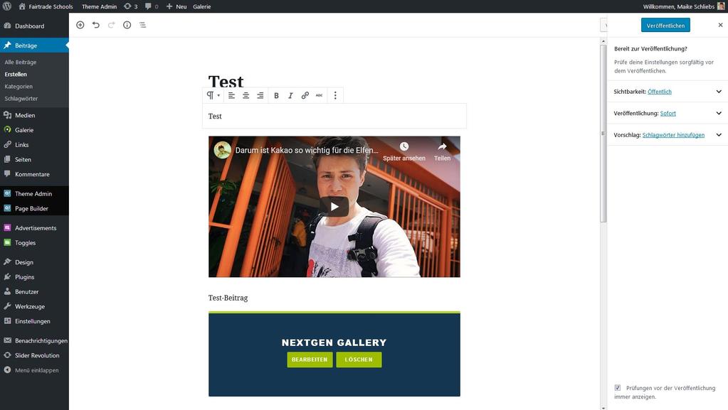 Beitrag veröffentlichen Ihr könnt nun euren Artikel als Entwurf Speichern oder via Vorschau betrachten.