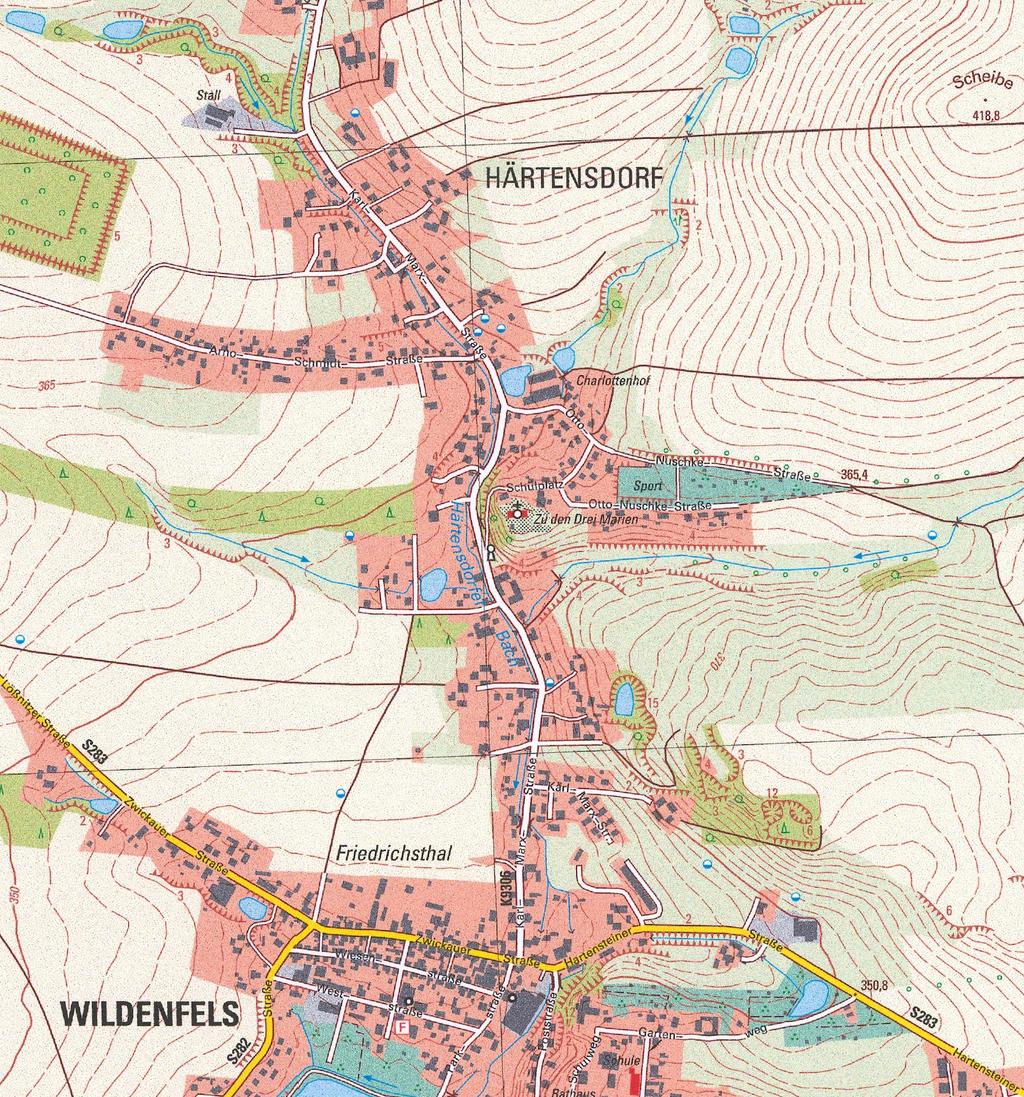 Untersuchungsgebiet Kartengrundlage / Auszug aus: Topografische Karten M 1 : 10 000, 5341-NO Wildenfels, 1.