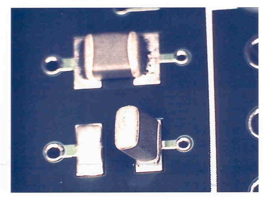 Metallisierungsmix Problem bei Varistoren: CN-Type mit AgPd-Plating führt zu 10 20% Tombstoning von total 150