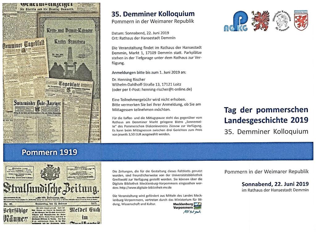 Seite 96 zum AGOMWBW-Rundbrief Nr. 751 vom 06.06.2019 2019 jähren sich zum 100. Mal die Wahl zur Deutschen Nationalversammlung und das Inkrafttreten der Weimarer Reichsverfassung.