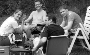 2012 Schwimmbadfest im Freibad Oberwerth Aber der Regen kann doch des Tauchers Laune nicht verderben!
