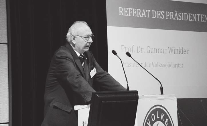 Bundesdelegiertenversammlung wählt Vorstand und warnt vor Altersarmut Präsident Prof. Dr. Gunnar Winkler, Fotoquelle: Volkssolidarität Bundesverband Am 6.