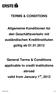 TERMS & CONDITIONS. Allgemeine Konditionen für den Geschäftsverkehr mit ausländischen Kreditinstituten gültig ab 01.01.2012