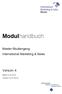 Modulhandbuch. Version 4. Master-Studiengang International Marketing & Sales. Stand: 01.03.2015. Koordinator: Prof. Dr. Bert Kiel
