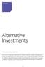 Alternative Investments. Strategie