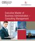Executive Master of Business Administration Consulting Management