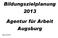 Bildungszielplanung 2013. Agentur für Arbeit Augsburg. Stand: 22.01.2013