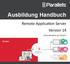 Ausbildung Handbuch. Remote Application Server Version 14. Zuletzt aktualisiert am: 25/02/15