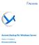 Acronis Backup für Windows Server. Version 11.5 Update 3. Benutzeranleitung