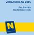 VORANSCHLAG 2015. des Landes Niederösterreich
