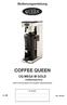 Bedienungsanleitung COFFEE QUEEN. CQ MEGA M GOLD Kaffeemaschine. Brüht in Servierstation mit manueller Wasserbefüllung