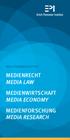 Medienrecht Media Law Medienwirtschaft Media Economy Medienforschung Media Research