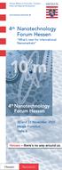 4 th Nanotechnology Forum Hessen What s next for International Nanomarkets