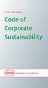 Vision and Values. Code of Corporate Sustainability