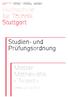 Hochschule für Technik Stuttgart. Studien- und Prüfungsordnung. Master Mathematik. - Teilzeit - Schellingstrasse 24 D-70174 Stuttgart