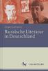 Jürgen Lehmann Russische Literatur in Deutschland