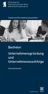 Bachelor Unternehmensgründung und Unternehmensnachfolge. Hochschule für Wirtschaft und Recht Berlin. Fachbereich Wirtschaftswissenschaften