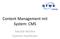 Content Management mit System: CMS. Fakultät Medien Gabriele Hooffacker