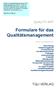 Formulare für das Qualitätsmanagement