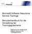 Microsoft Software Assurance Service Trainings. Benutzerhandbuch für die Verwaltung der Trainingsgutscheine