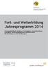 Fort- und Weiterbildung Jahresprogramm 2014