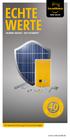ECHTE WERTE SAUBERE ENERGIE MIT SICHERHEIT. www.solarworld.de. Die Spezialversicherung für Solarstromanlagen