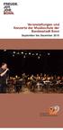 Veranstaltungen und Konzerte der Musikschule der Bundesstadt Bonn September bis Dezember 2015