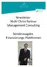 Newsletter Mühl Christ Partner Management Consulting. Sonderausgabe Finanzierungs-Plattformen