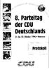 \ \ 8. Parteitag der CDU. Deutschlands. 21. bis 22. Oktober 1996 Hannover. Protokoll
