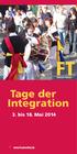 Tage der Integration 3. bis 18. Mai 2014