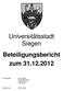 Universitätsstadt Siegen Beteiligungsbericht zum 31.12.2012