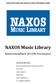 NAXOS DEUTSCHLAND MUSIK & VIDEO VERTRIEBS-GMBH. NAXOS Music Library. Benutzerhandbuch 2014 für Privatnutzer IHR KONTAKT BEI NAXOS:
