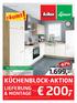 200,- 1.699,- küchenblock-aktion. räumt. lieferung. & montage nur -67% 5.308,-**