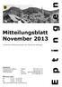 E p t i n g e n. Mitteilungsblatt November 2013. Amtliches Publikationsorgan der Gemeinde Eptingen. Redaktion: