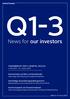 Q1-3. News for our investors. Konzentration auf Büro und Einzelhandel. Nachhaltige Ausschüttungspolitik gesichert