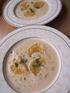Hausgemachte Suppen. Parmesansüppchen mit gerösteten Schwarzbrotwürfeln 2,90 Euro. Waldpilzcremesuppe mit frischen Kräutern 2,70 Euro