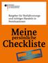 Ratgeber für Notfallvorsorge und richtiges Handeln in Notsituationen. Meine. persönliche. Checkliste