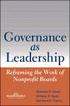 Nonprofit Governance & Leadership