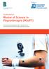 Studienführer Master of Science in Physiotherapie (MScPT)